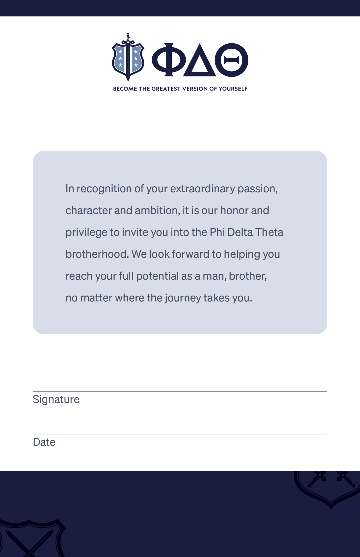 Phi Delta Theta Bid Day Cards (25 pack)