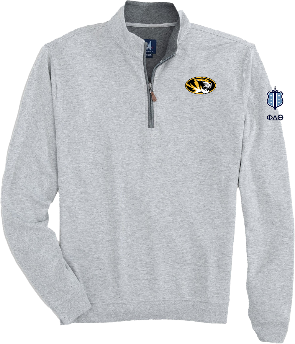 Mizzou, Johnnie-O Sully Quarterzip, Light Grey