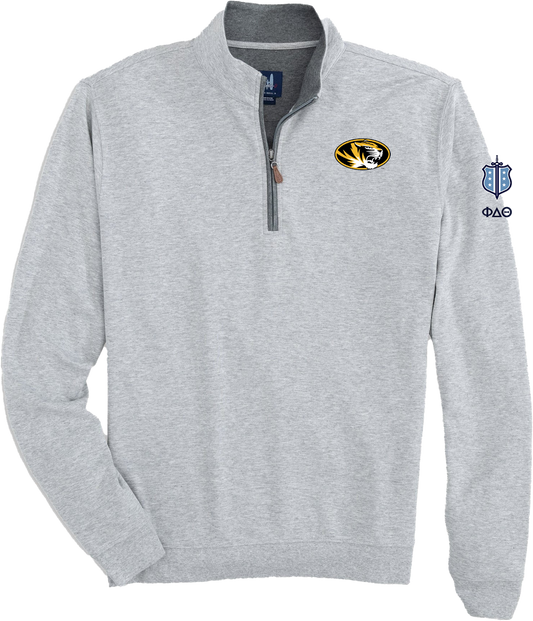 Mizzou, Johnnie-O Sully Quarterzip, Light Grey