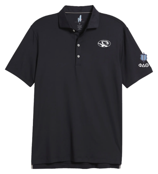 Mizzou, Johnnie-O Huron Polo Shirt, Black