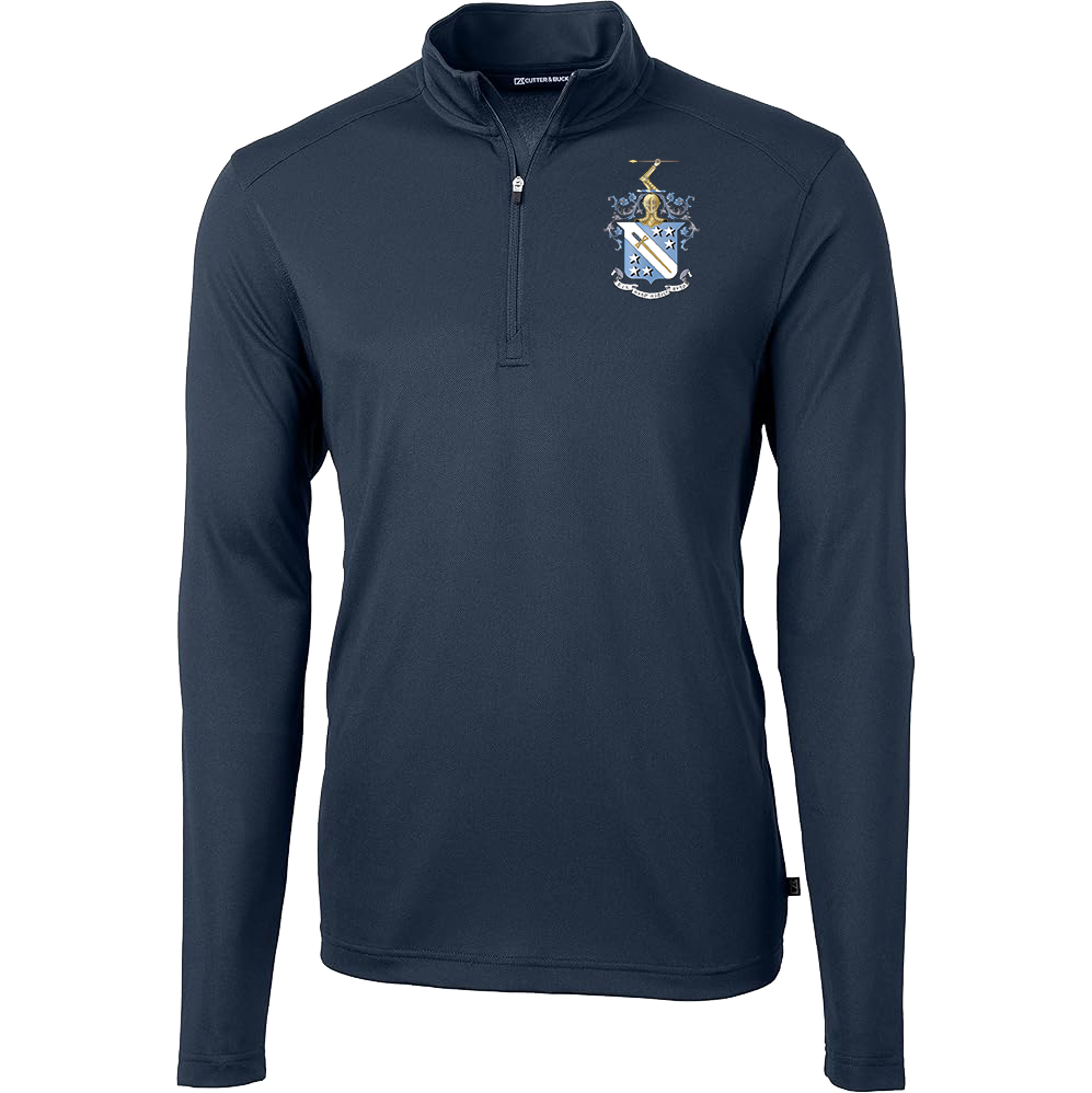 Phi Delta Theta | Virtue Eco Pique Recycled Quarter Zip Mens Pullover, Coat of Arms