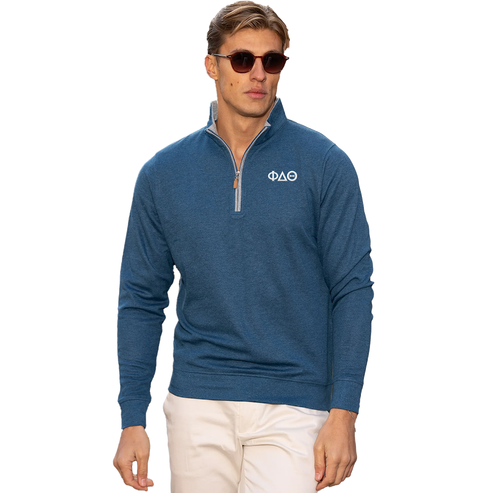 [PRE-ORDER] Phi Delta Theta | Heather Cloud Cotton Quarter Zip Pullover