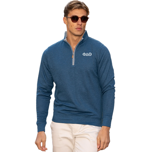 [PRE-ORDER] Phi Delta Theta | Heather Cloud Cotton Quarter Zip Pullover